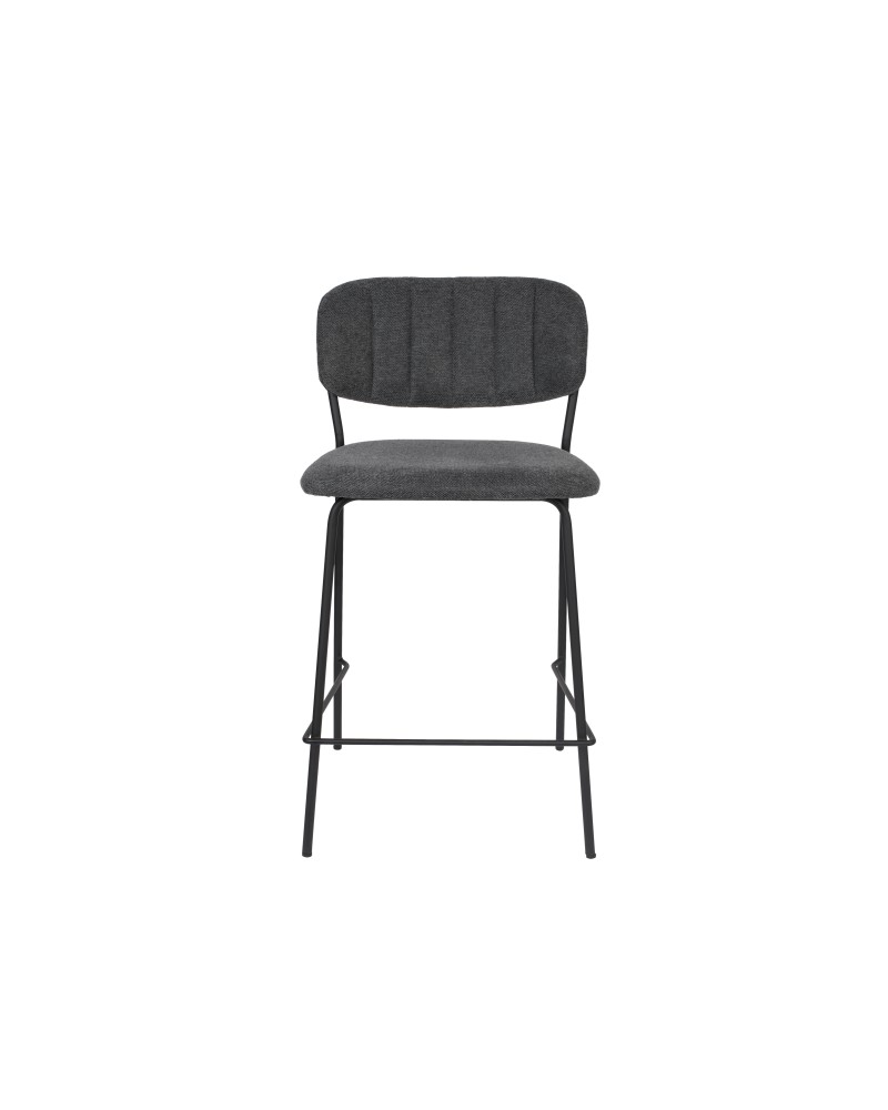 JOLIEN Counter Stool | Dark grey with black legs