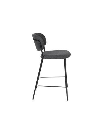 JOLIEN Counter Stool | Dark grey with black legs