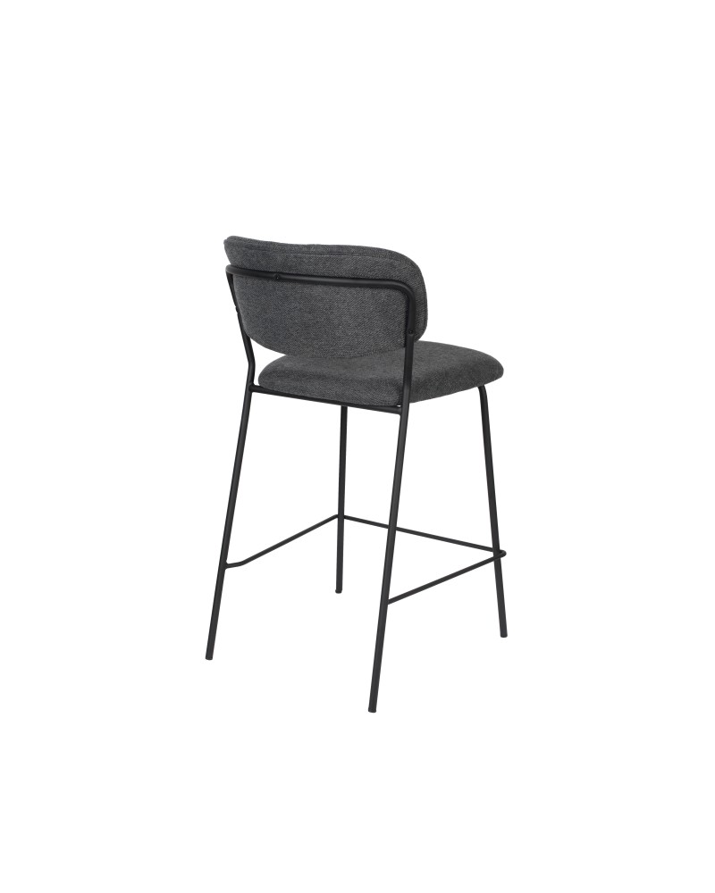JOLIEN Counter Stool | Dark grey with black legs