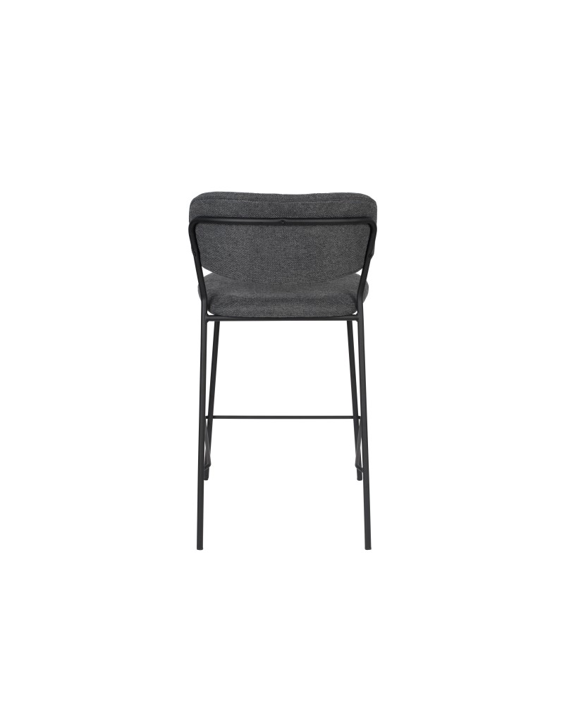 JOLIEN Counter Stool | Dark grey with black legs
