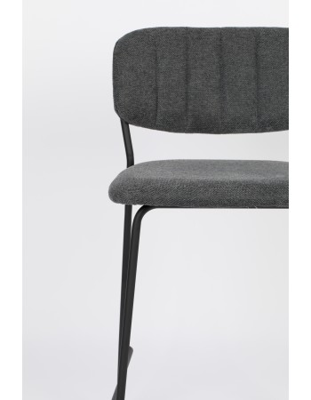 JOLIEN Counter Stool | Dark grey with black legs