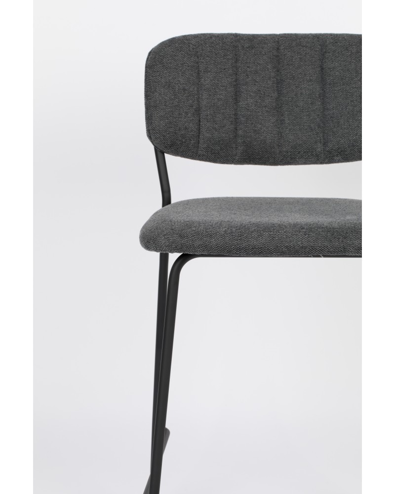 JOLIEN Counter Stool | Dark grey with black legs