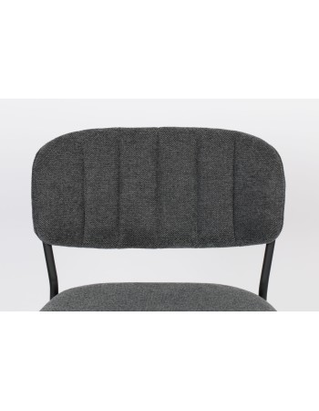 JOLIEN Counter Stool | Dark grey with black legs