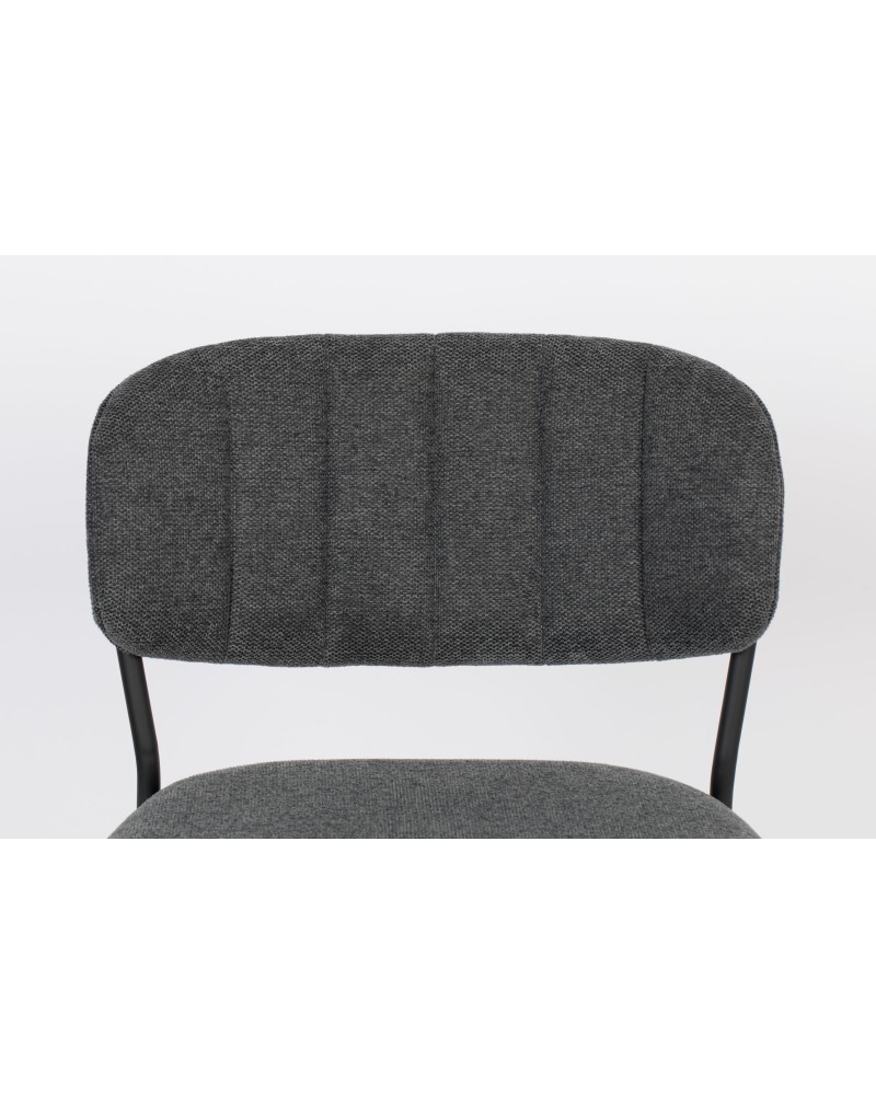 JOLIEN Counter Stool | Dark grey with black legs