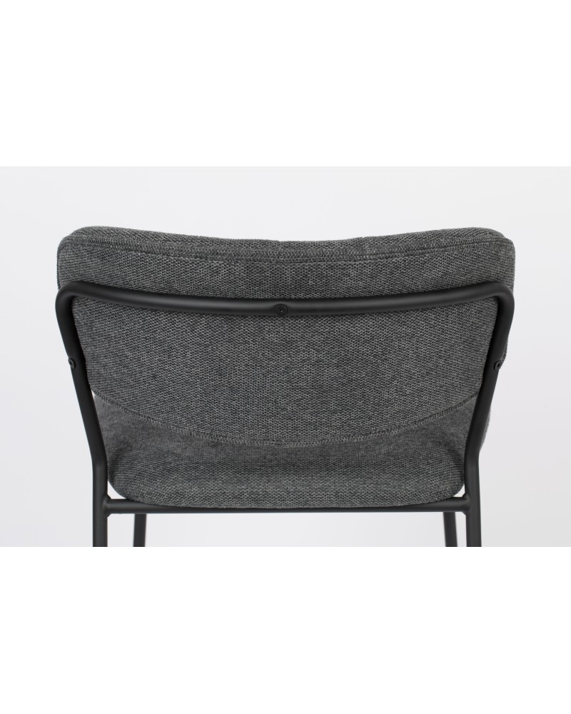 JOLIEN Counter Stool | Dark grey with black legs