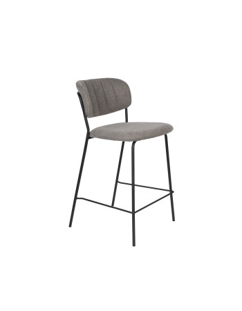 JOLIEN Counter Stool | Grey with black legs