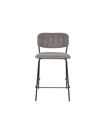 JOLIEN Counter Stool | Grey with black legs