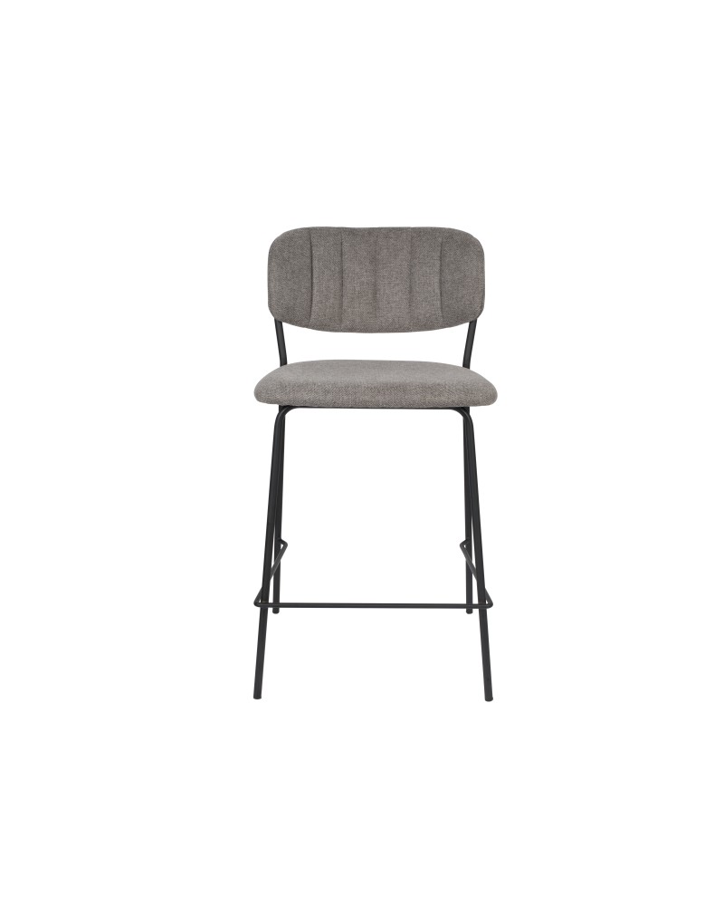 JOLIEN Counter Stool | Grey with black legs