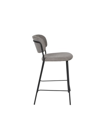 JOLIEN Counter Stool | Grey with black legs