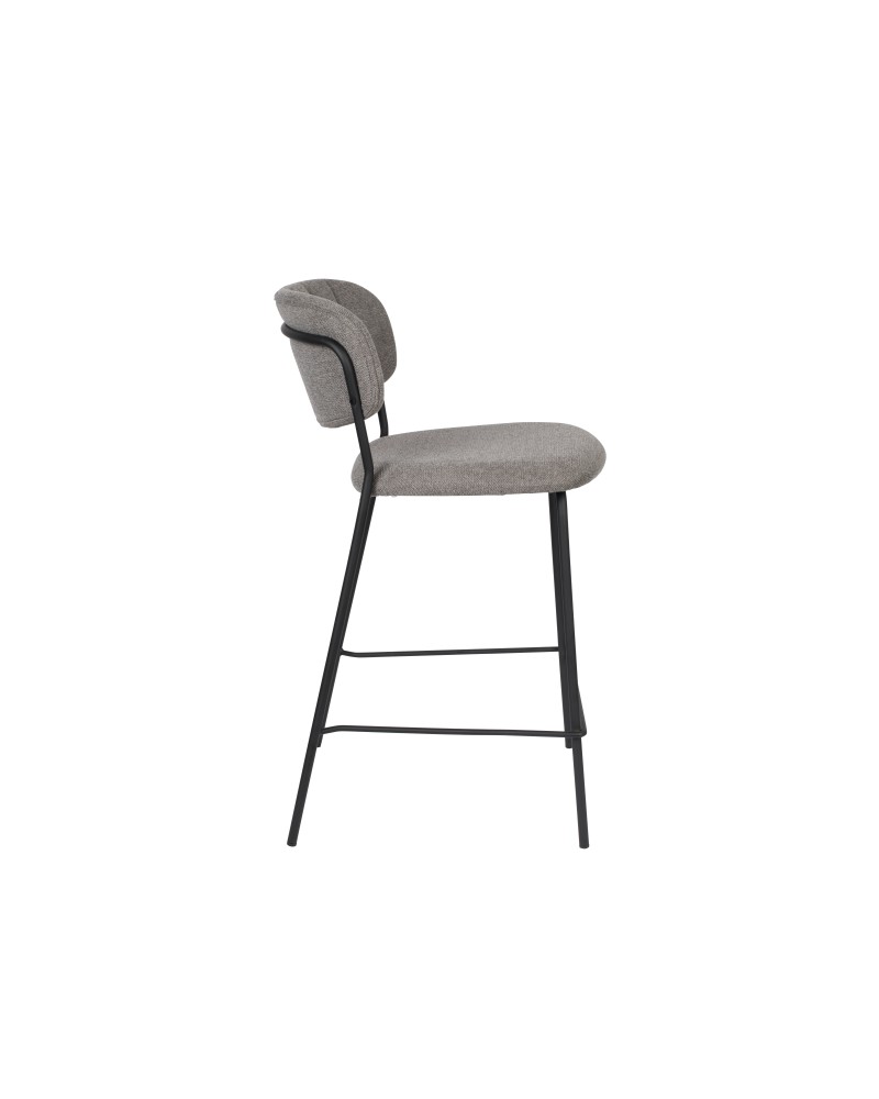 JOLIEN Counter Stool | Grey with black legs