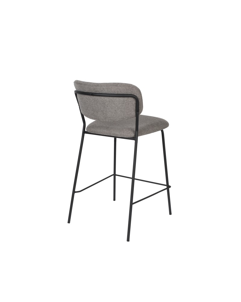 JOLIEN Counter Stool | Grey with black legs