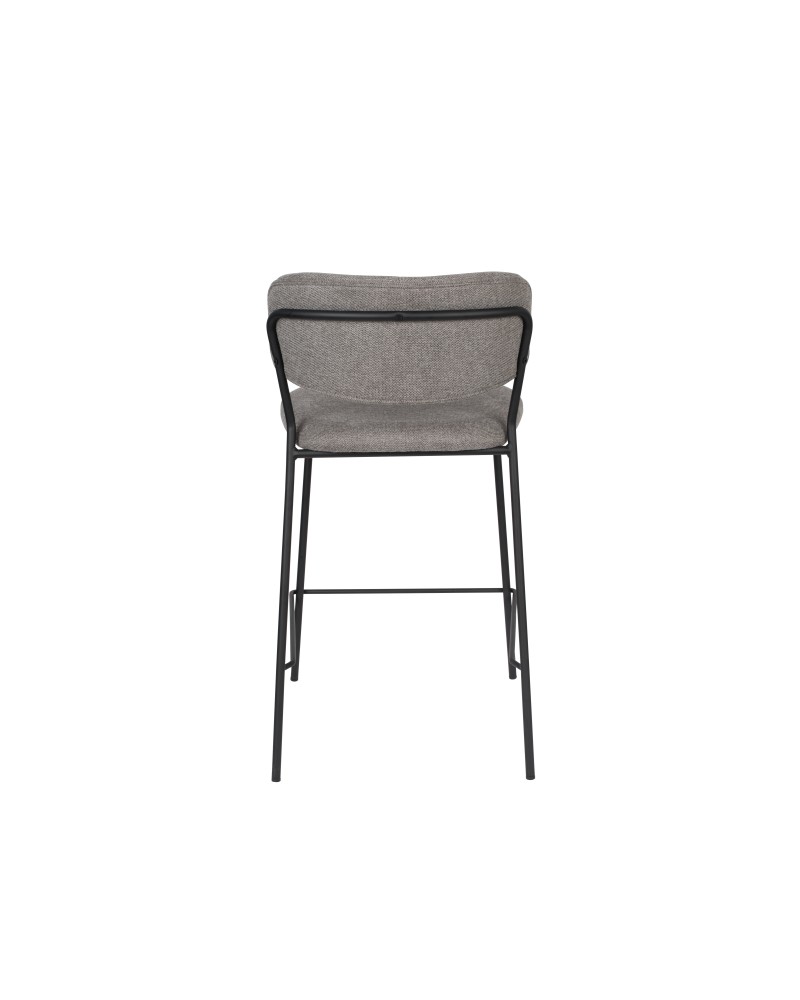 JOLIEN Counter Stool | Grey with black legs