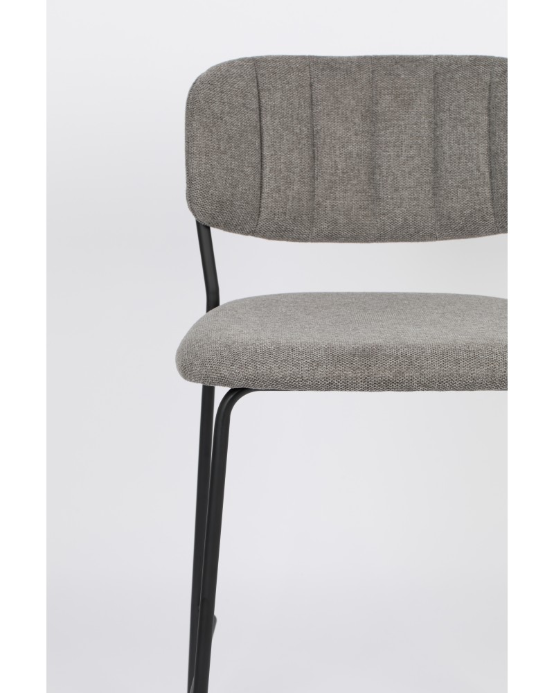 JOLIEN Counter Stool | Grey with black legs