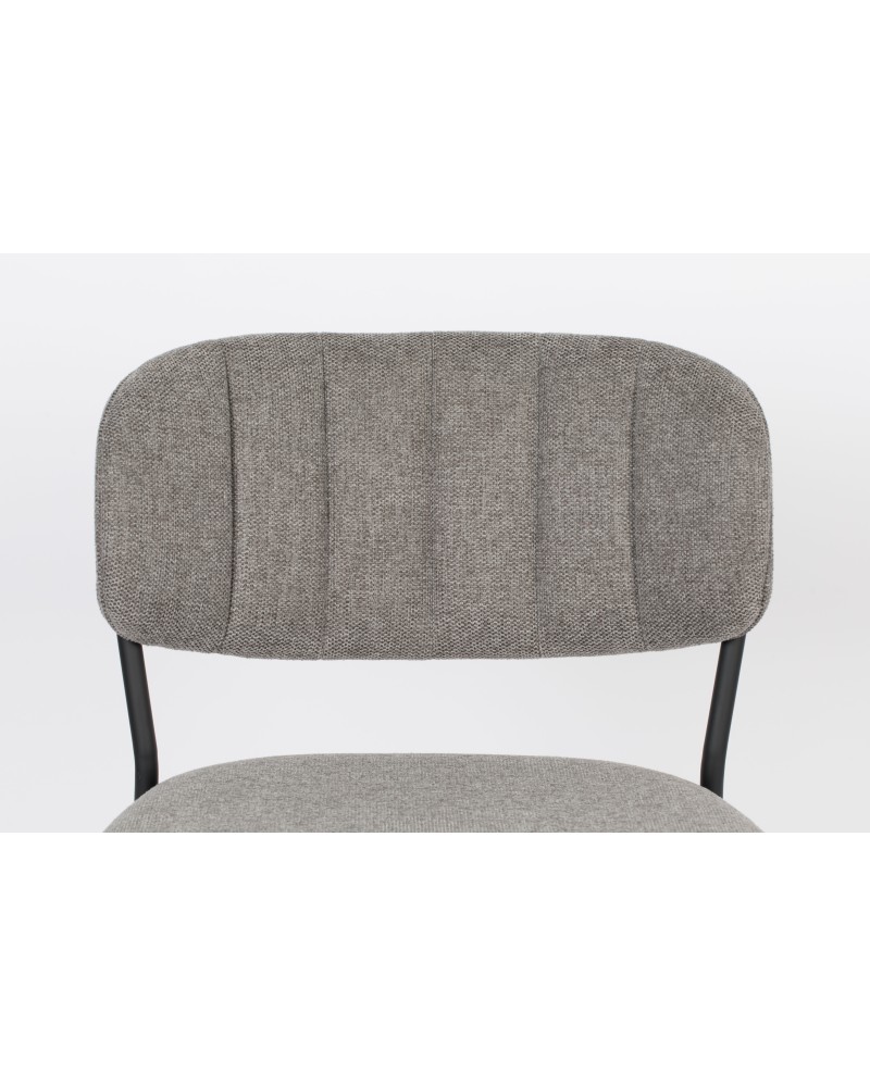 JOLIEN Counter Stool | Grey with black legs