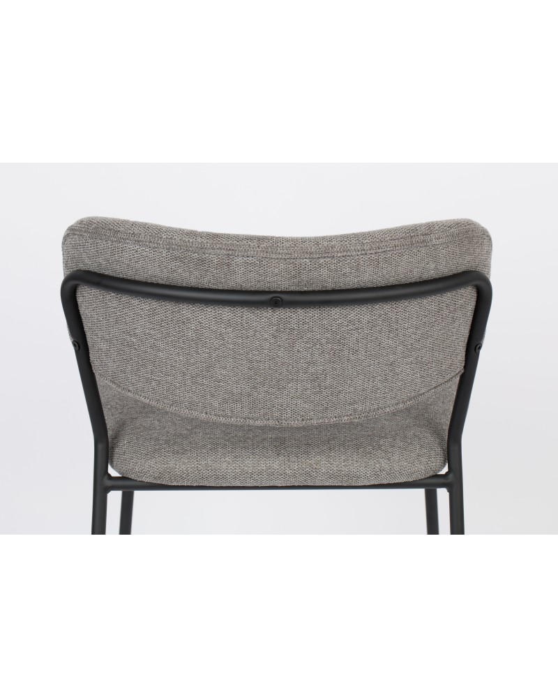 JOLIEN Counter Stool | Grey with black legs