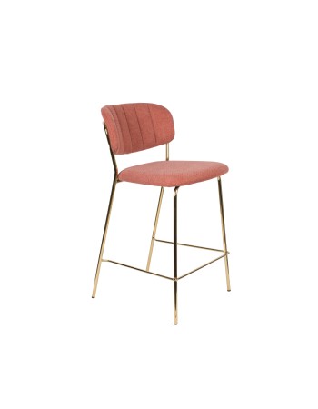 JOLIEN Counter Stool | Pink with gold legs