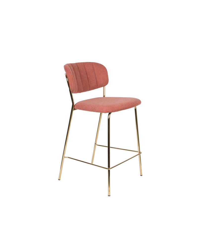 JOLIEN Counter Stool | Pink with gold legs
