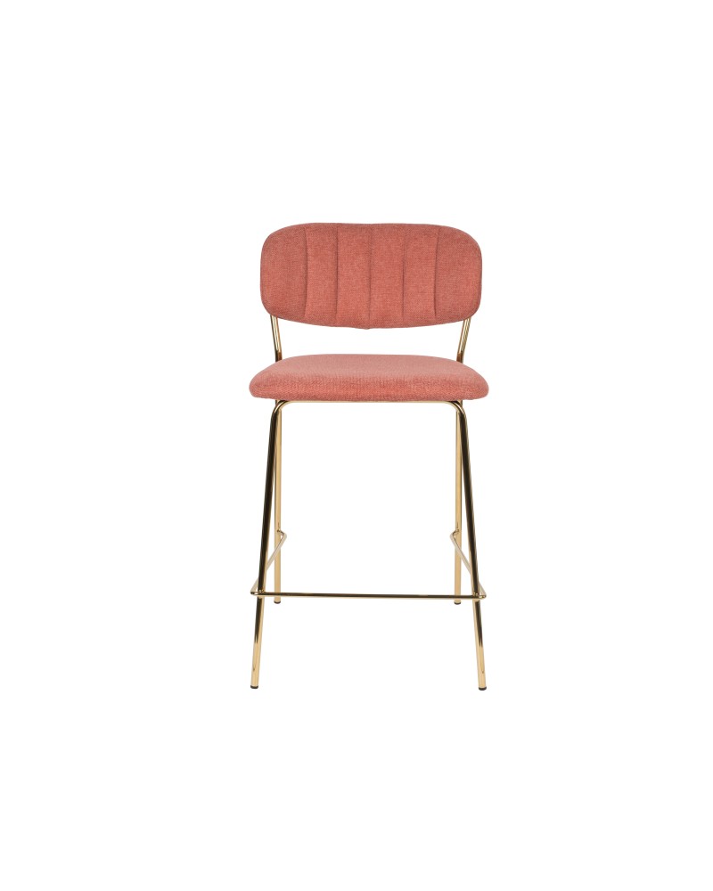 JOLIEN Counter Stool | Pink with gold legs