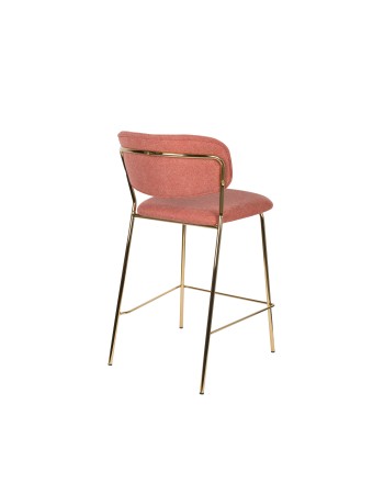 JOLIEN Counter Stool | Pink with gold legs