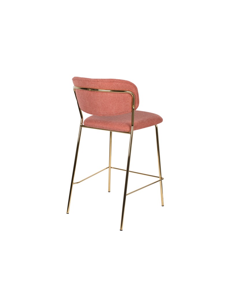 JOLIEN Counter Stool | Pink with gold legs