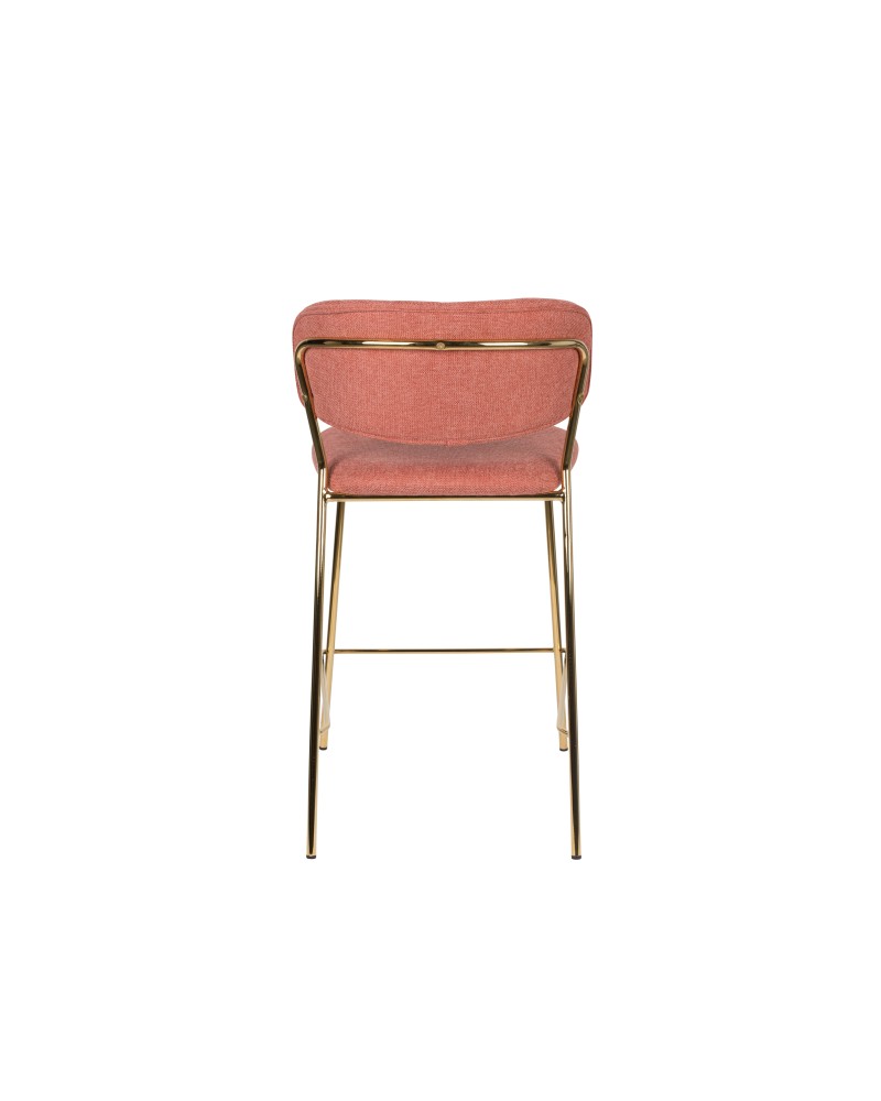 JOLIEN Counter Stool | Pink with gold legs