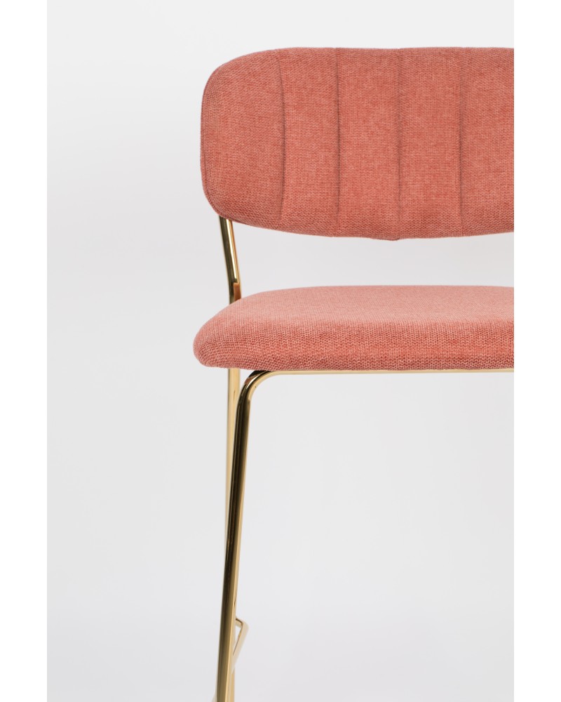JOLIEN Counter Stool | Pink with gold legs