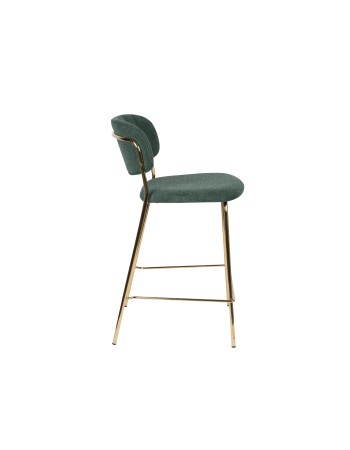 JOLIEN Counter Stool| Dark Green with gold legs