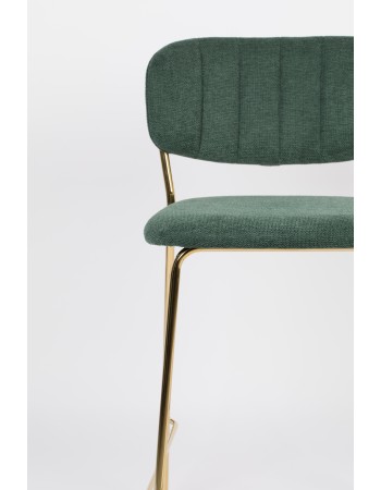 JOLIEN Counter Stool| Dark Green with gold legs