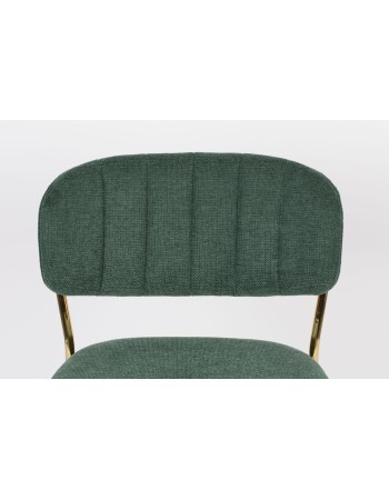 JOLIEN Counter Stool| Dark Green with gold legs