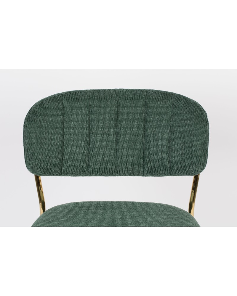 JOLIEN Counter Stool| Dark Green with gold legs