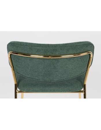 JOLIEN Counter Stool| Dark Green with gold legs