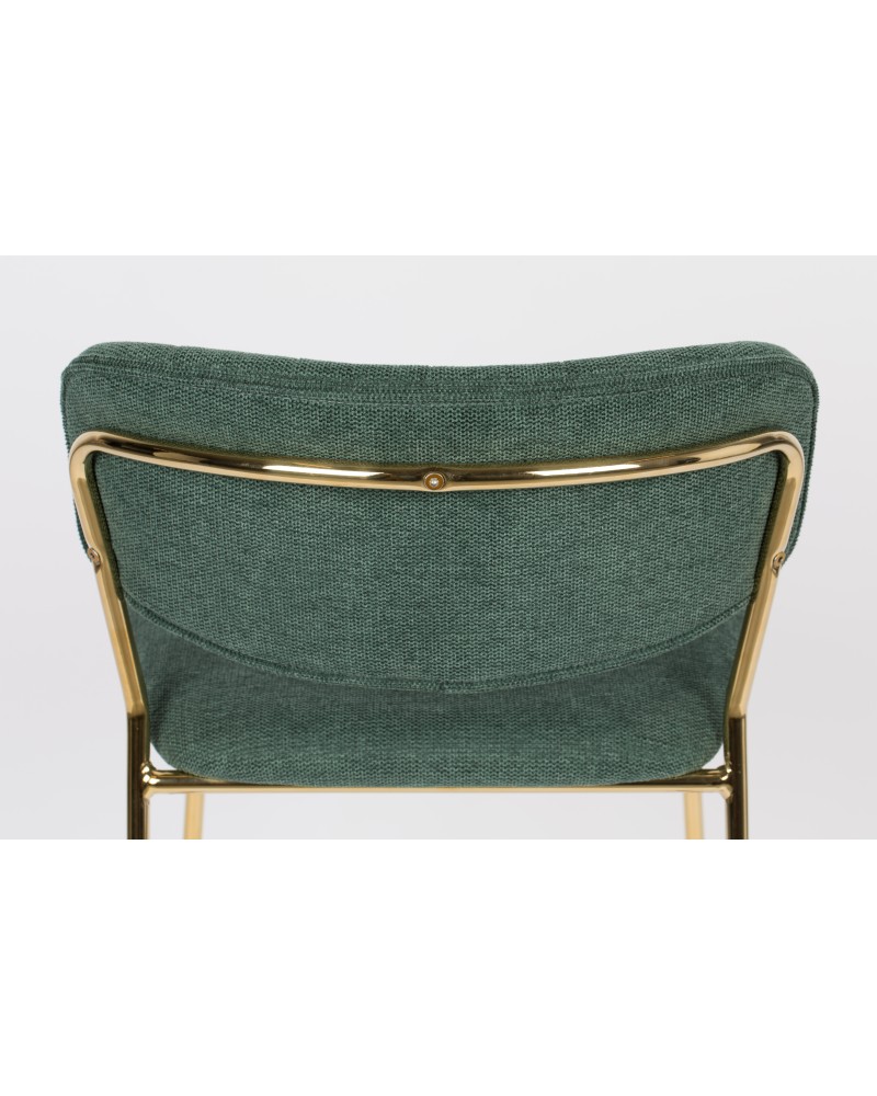 JOLIEN Counter Stool| Dark Green with gold legs