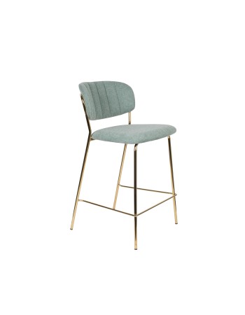 JOLIEN Counter Stool| Light Green with gold legs