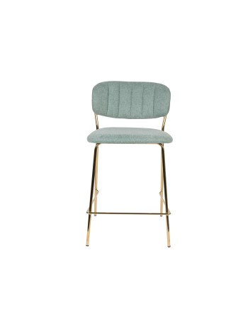 JOLIEN Counter Stool| Light Green with gold legs