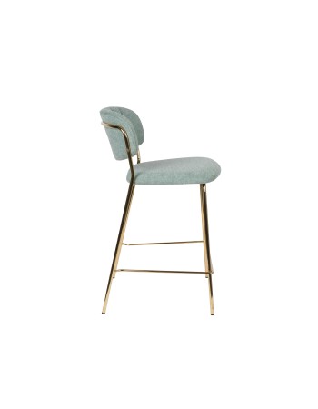 JOLIEN Counter Stool| Light Green with gold legs