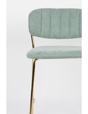 JOLIEN Counter Stool| Light Green with gold legs