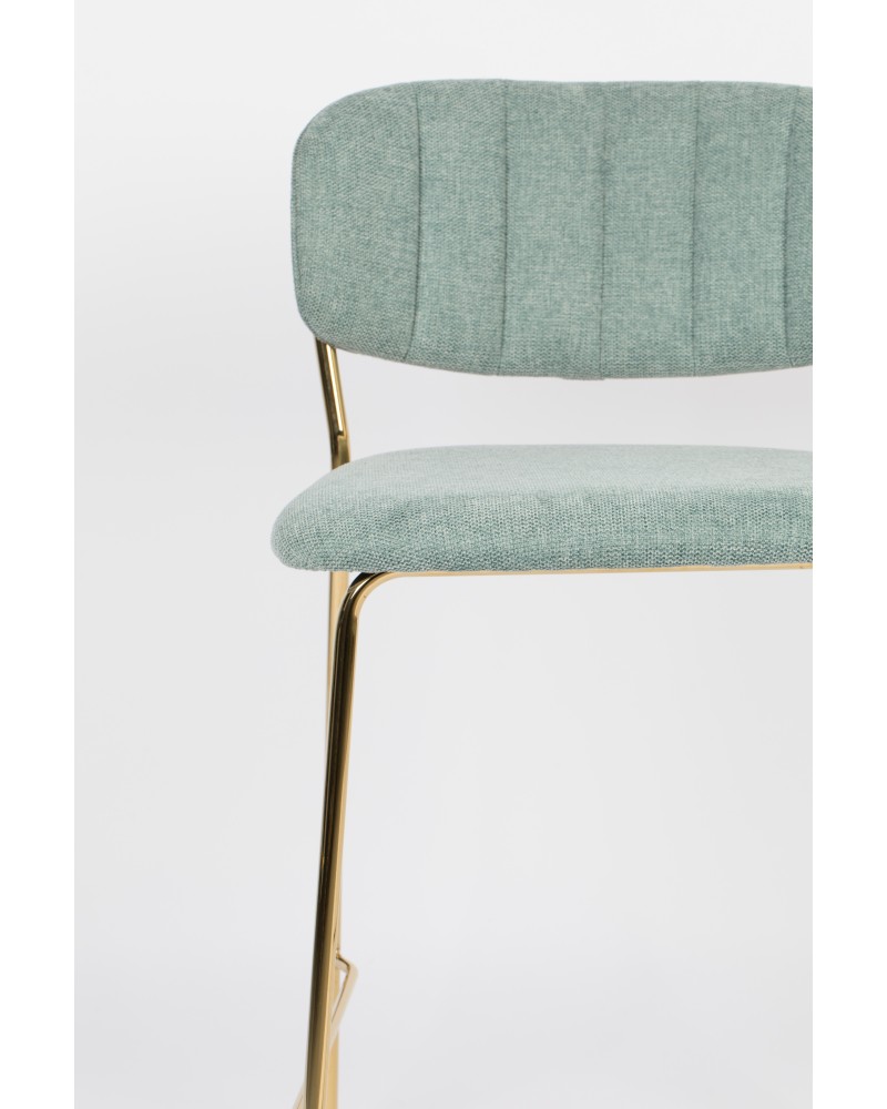 JOLIEN Counter Stool| Light Green with gold legs