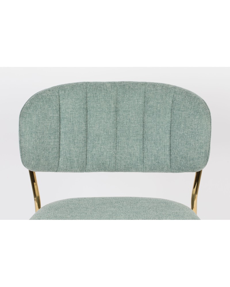JOLIEN Counter Stool| Light Green with gold legs