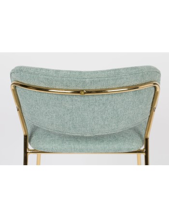 JOLIEN Counter Stool| Light Green with gold legs