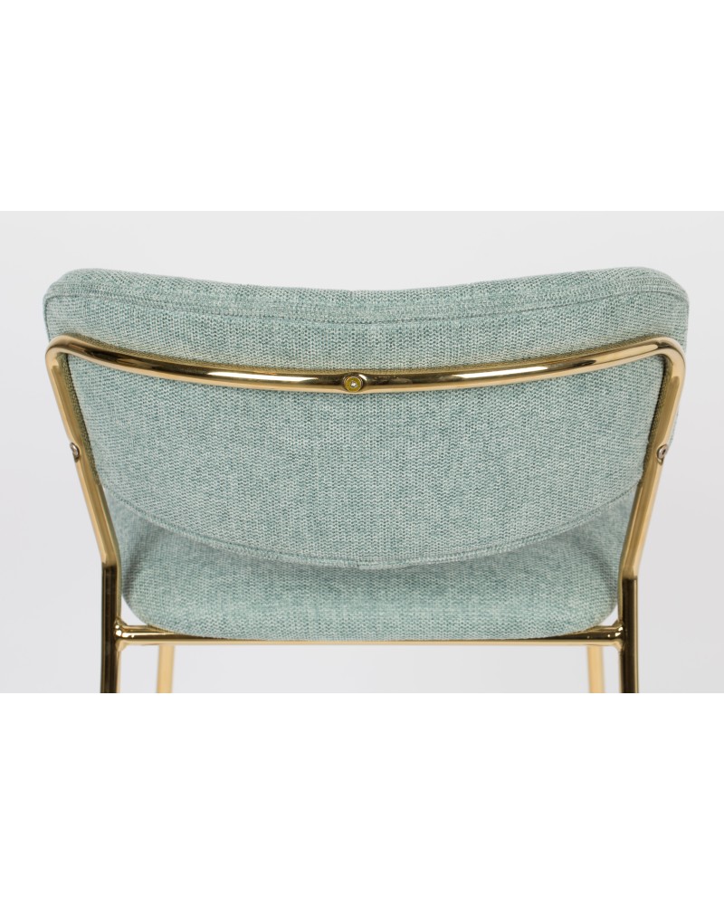 JOLIEN Counter Stool| Light Green with gold legs