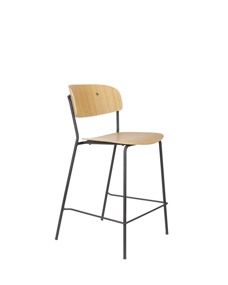 JOLIEN Counter Stool | Wood with black legs