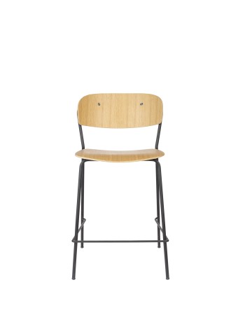 JOLIEN Counter Stool | Wood with black legs