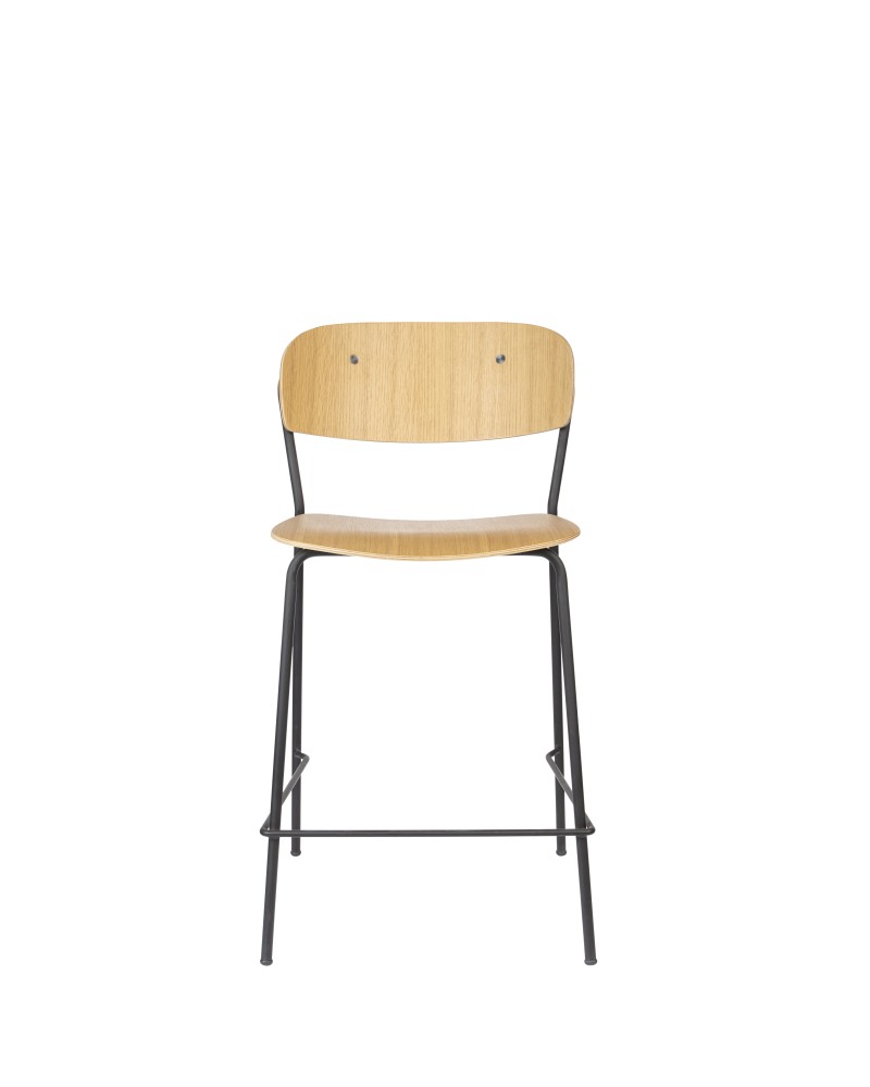 JOLIEN Counter Stool | Wood with black legs