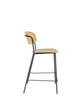 JOLIEN Counter Stool | Wood with black legs