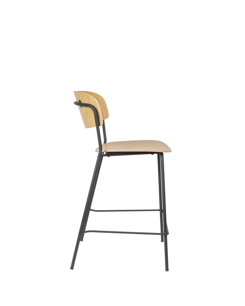 JOLIEN Counter Stool | Wood with black legs