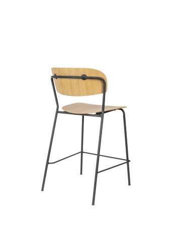 JOLIEN Counter Stool | Wood with black legs
