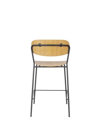 JOLIEN Counter Stool | Wood with black legs