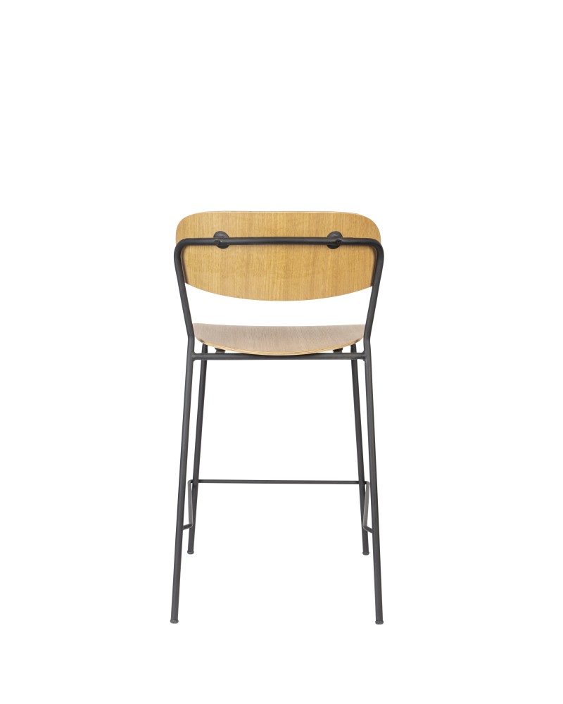 JOLIEN Counter Stool | Wood with black legs