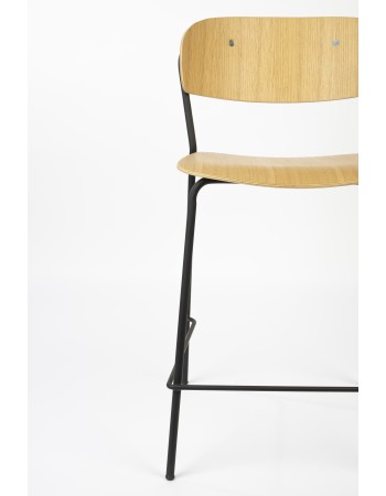 JOLIEN Counter Stool | Wood with black legs