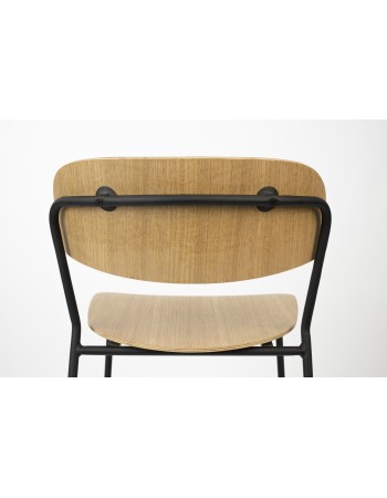 JOLIEN Counter Stool | Wood with black legs